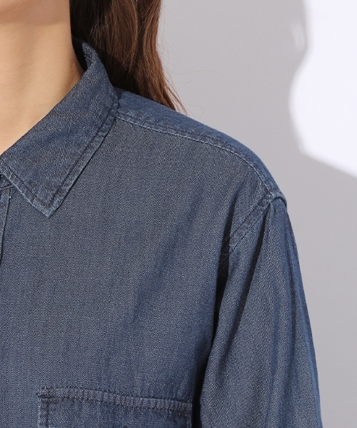 niko and...（ニコアンド）の「シュスデニムCPOガタワンピース【niko and ...】（ワンピース・レディース・ライトブルー/ブルー・MEDIUM/XX-LARGE）」の3枚目の写真