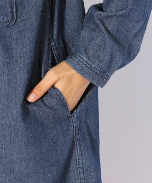 niko and...（ニコアンド）の「シュスデニムCPOガタワンピース【niko and ...】（ワンピース・レディース・ライトブルー/ブルー・MEDIUM/XX-LARGE）」の4枚目の写真