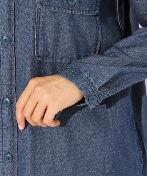 niko and...（ニコアンド）の「シュスデニムCPOガタワンピース【niko and ...】（ワンピース・レディース・ライトブルー/ブルー・MEDIUM/XX-LARGE）」の5枚目の写真