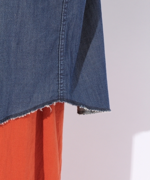 niko and...（ニコアンド）の「シュスデニムCPOガタワンピース【niko and ...】（ワンピース・レディース・ライトブルー/ブルー・MEDIUM/XX-LARGE）」の6枚目の写真