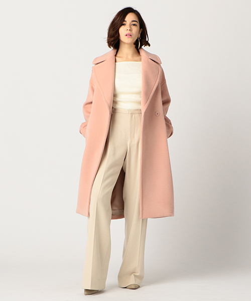 ESTNATION（エストネーション）の「【VERY 11月号 掲載商品】ESTNATION メルトン ビッグチェスターコート（チェスターコート・レディース・ブラック/ライトピンク・36/38）」の15枚目の写真