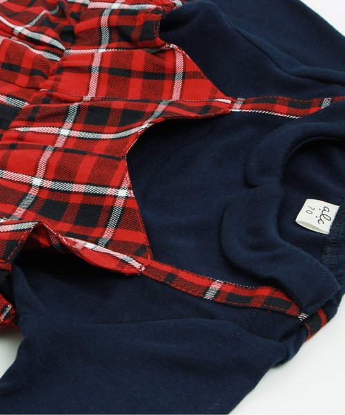 apres les cours（アプレレクール）の「チュニックブルマスーツ（ロンパース・キッズ・グレー/レッド・70/80）」の6枚目の写真