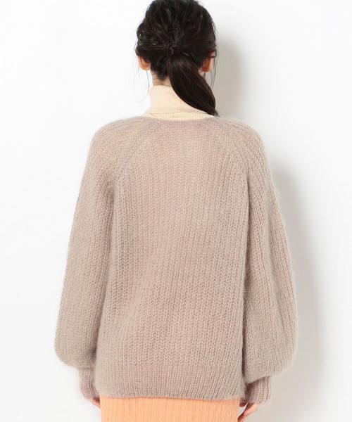 Another Edition（アナザーエディション）の「モヘヤクルーネックカーディガン（カーディガン/ボレロ・レディース・ベージュ/モカ・FREE）」の3枚目の写真