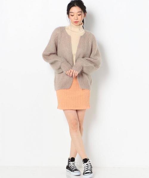 Another Edition（アナザーエディション）の「モヘヤクルーネックカーディガン（カーディガン/ボレロ・レディース・ベージュ/モカ・FREE）」の6枚目の写真