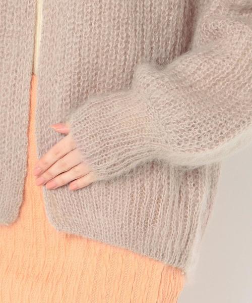 Another Edition（アナザーエディション）の「モヘヤクルーネックカーディガン（カーディガン/ボレロ・レディース・ベージュ/モカ・FREE）」の9枚目の写真