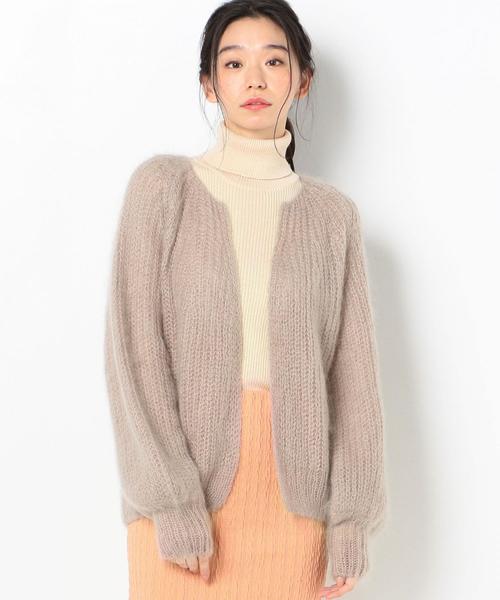 Another Edition（アナザーエディション）の「モヘヤクルーネックカーディガン（カーディガン/ボレロ・レディース・ベージュ/モカ・FREE）」の11枚目の写真