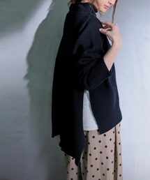 サイドスリットロールネックニット