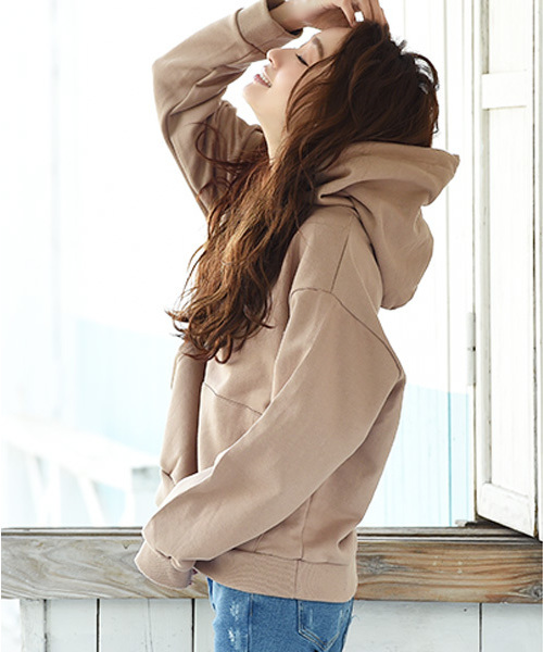 Luz Llena（ラズレナ）の「オーバーサイズフーディ（パーカー・レディース・ブラック/グレー/ベージュ・ﾌﾘ-）」の3枚目の写真