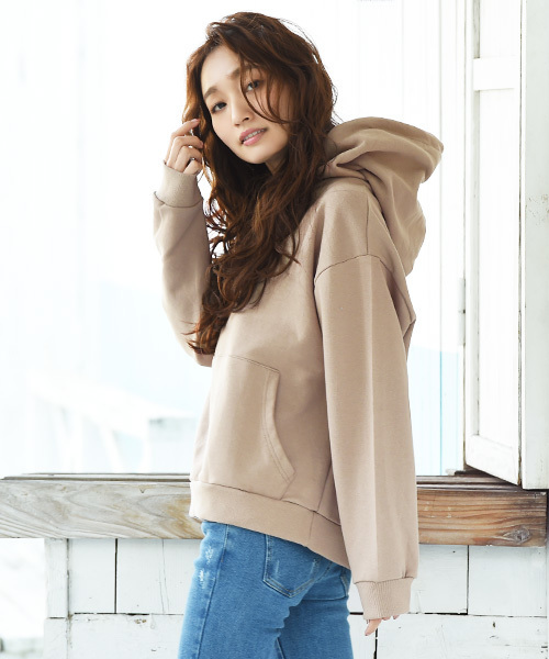 Luz Llena（ラズレナ）の「オーバーサイズフーディ（パーカー・レディース・ブラック/グレー/ベージュ・ﾌﾘ-）」の8枚目の写真