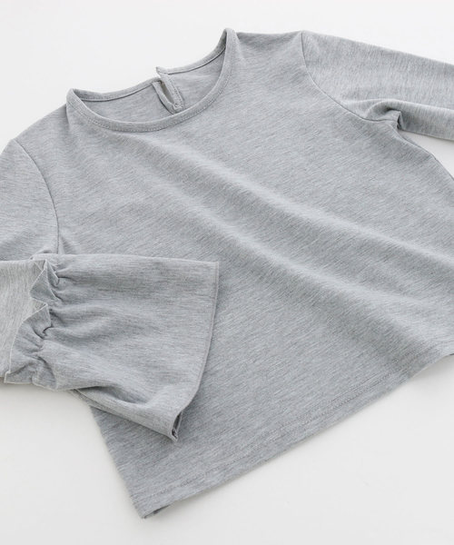 Catherine Cottage（キャサリンコテージ）の「フリル袖長袖カットソー（Tシャツ/カットソー・キッズ・グレー/グリーン/ピンク/イエロー・100/110/120/130/140）」の7枚目の写真