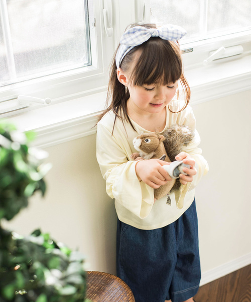 Catherine Cottage（キャサリンコテージ）の「フリル袖長袖カットソー（Tシャツ/カットソー・キッズ・グレー/グリーン/ピンク/イエロー・100/110/120/130/140）」の5枚目の写真