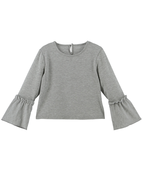 Catherine Cottage（キャサリンコテージ）の「フリル袖長袖カットソー（Tシャツ/カットソー・キッズ・グレー/グリーン/ピンク/イエロー・100/110/120/130/140）」の12枚目の写真