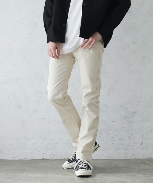 ASTRONOMY（アストロノミー）の「カツラギストレッチテーパードパンツ（チノパンツ・メンズ・ワイン/モカ/ブラック/チャコール/アイボリー/ホワイト/オリーブ/ネイビー/ベージュ/ライトベージュ/ブルーグラス/ストライプ/サックスブルー/ライトグレー・XL/S/L/M）」の2枚目の写真