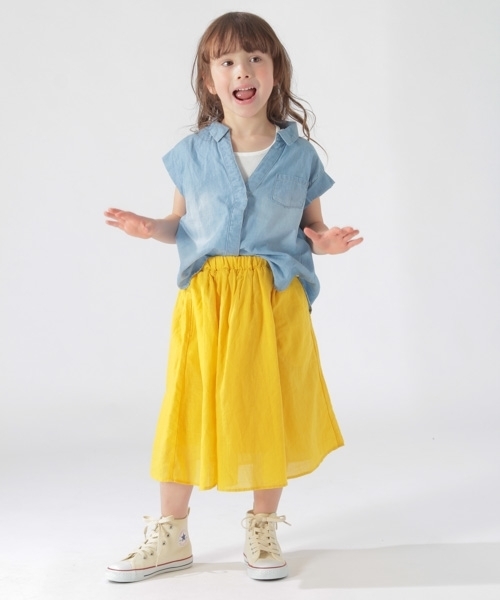 BAYFLOW（ベイフロー）の「BAYFLOW／[KIDS]コットンリネンスカート 18SS（スカート・キッズ・ピンク/イエロー/パープル/セージグリーン/オレンジ/カーキ/ライトイエロー・LARGE/MEDIUM/SMALL/X-LARGE/XX-LARGE）」の9枚目の写真