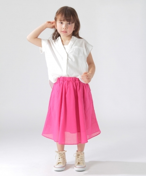 BAYFLOW（ベイフロー）の「BAYFLOW／[KIDS]コットンリネンスカート 18SS（スカート・キッズ・ピンク/イエロー/パープル/セージグリーン/オレンジ/カーキ/ライトイエロー・LARGE/MEDIUM/SMALL/X-LARGE/XX-LARGE）」の11枚目の写真