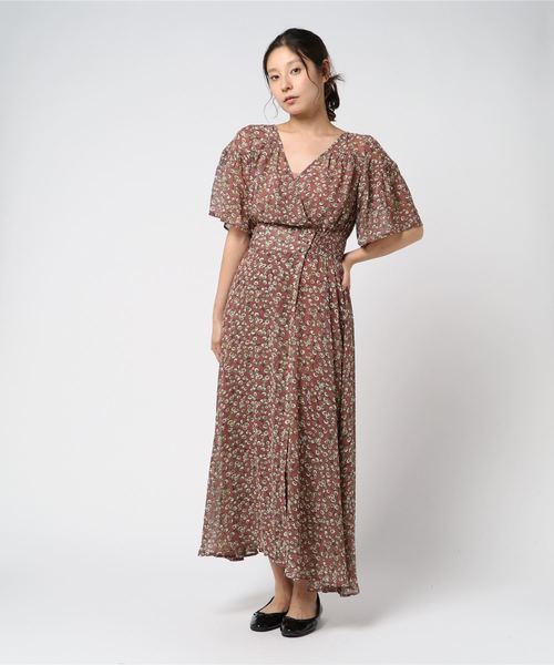 Cheek（チーク）の「花柄ウエストマークワンピース（ワンピース・レディース・ブラック/ピンク・MEDIUM）」の6枚目の写真