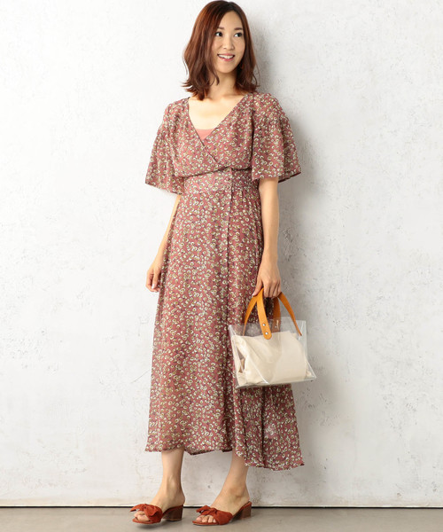 Cheek（チーク）の「花柄ウエストマークワンピース（ワンピース・レディース・ブラック/ピンク・MEDIUM）」の9枚目の写真