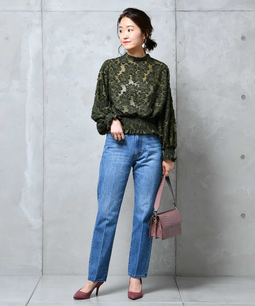 DouDou(ドゥドゥ)の「センタープレスデニム(デニムパンツ・レディース・ブルー/インディゴブルー/ブルー系その他/ブルー系その他2/スカイブルー・36/38)」の9枚目の写真