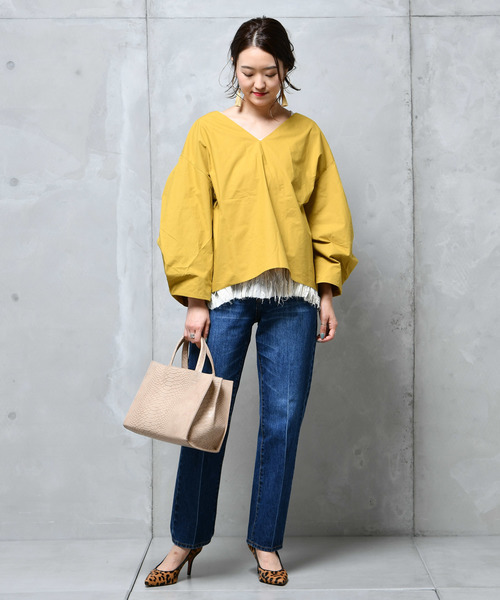 DouDou(ドゥドゥ)の「センタープレスデニム(デニムパンツ・レディース・ブルー/インディゴブルー/ブルー系その他/ブルー系その他2/スカイブルー・36/38)」の14枚目の写真