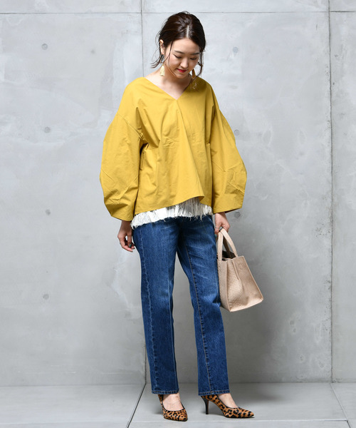 DouDou(ドゥドゥ)の「センタープレスデニム(デニムパンツ・レディース・ブルー/インディゴブルー/ブルー系その他/ブルー系その他2/スカイブルー・36/38)」の15枚目の写真