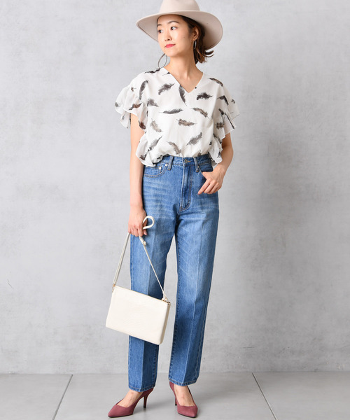 DouDou(ドゥドゥ)の「センタープレスデニム(デニムパンツ・レディース・ブルー/インディゴブルー/ブルー系その他/ブルー系その他2/スカイブルー・36/38)」の20枚目の写真