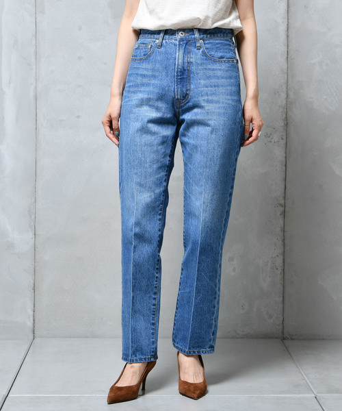 DouDou(ドゥドゥ)の「センタープレスデニム(デニムパンツ・レディース・ブルー/インディゴブルー/ブルー系その他/ブルー系その他2/スカイブルー・36/38)」の5枚目の写真