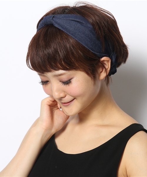 Another Edition（アナザーエディション）の「AE DENIM HB（ヘアバンド・レディース・ライトブルー/ネイビー・フリー）」の5枚目の写真