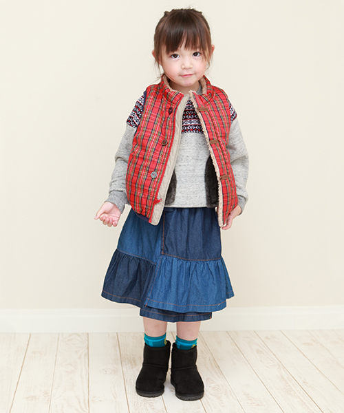 RAGMART(ラグマート)の「タータンチェックナイロンリバーシブルベスト(ベスト・キッズ・ネイビー/レッド・110cm/100cm/120cm/130cm)」の10枚目の写真