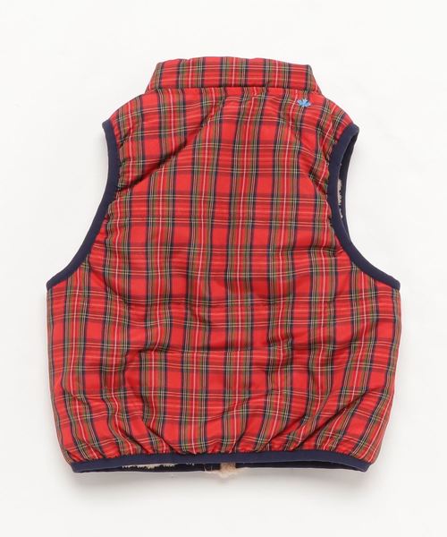 RAGMART(ラグマート)の「タータンチェックナイロンリバーシブルベスト(ベスト・キッズ・ネイビー/レッド・110cm/100cm/120cm/130cm)」の4枚目の写真