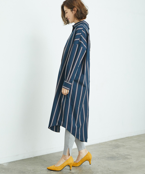 ROPE' PICNIC（ロペピクニック）の「【2WAY】バックオープンシャツワンピース（シャツワンピース・レディース・オフホワイト/ネイビー/キャメル・38/40）」の4枚目の写真