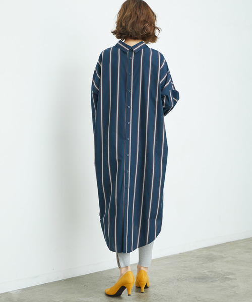 ROPE' PICNIC（ロペピクニック）の「【2WAY】バックオープンシャツワンピース（シャツワンピース・レディース・オフホワイト/ネイビー/キャメル・38/40）」の5枚目の写真