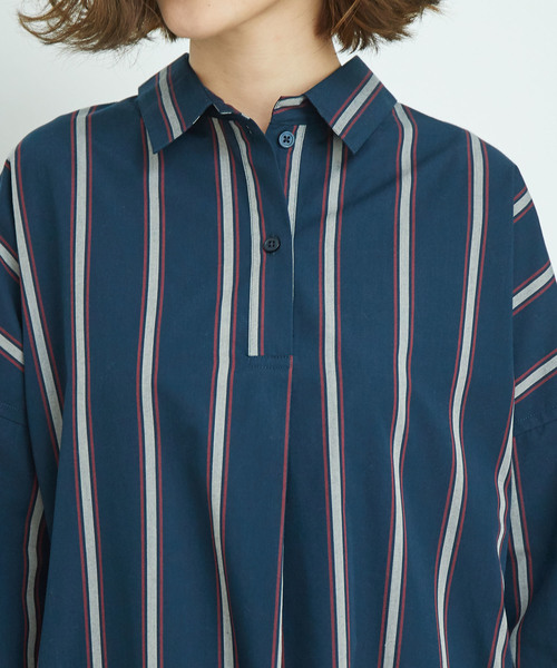 ROPE' PICNIC（ロペピクニック）の「【2WAY】バックオープンシャツワンピース（シャツワンピース・レディース・オフホワイト/ネイビー/キャメル・38/40）」の6枚目の写真