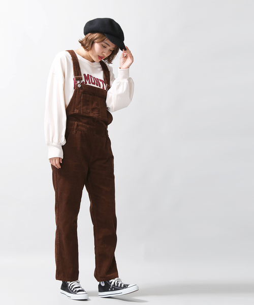 WEGO(ウィゴー)の「WEGO/コーデュロイオーバーオール(サロペット/オーバーオール・レディース・ブラウン/アイボリー/ブラック・FREE)」の10枚目の写真