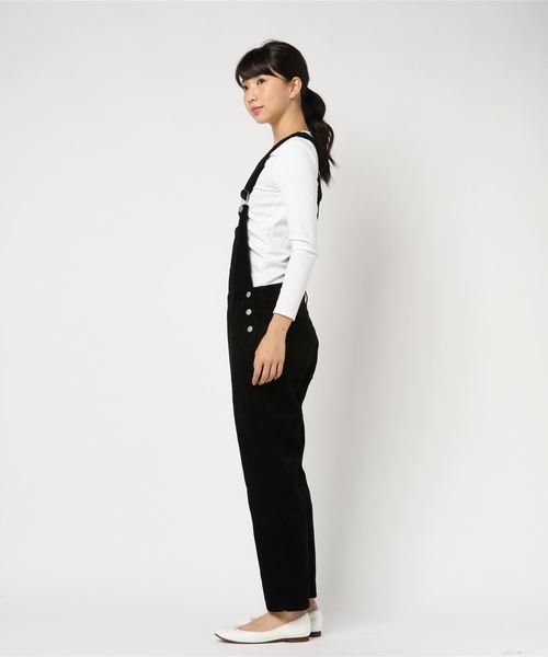 WEGO(ウィゴー)の「WEGO/コーデュロイオーバーオール(サロペット/オーバーオール・レディース・ブラウン/アイボリー/ブラック・FREE)」の5枚目の写真