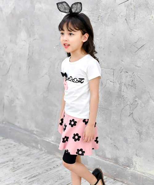 Bee des Bee（ビーデスビー）の「胸リボン付きプリントＴシャツ（Tシャツ/カットソー・キッズ・ホワイト・110cm/100cm/150cm/120cm/130cm/140cm）」の3枚目の写真