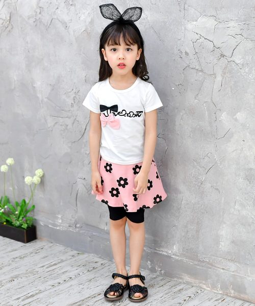 Bee des Bee（ビーデスビー）の「胸リボン付きプリントＴシャツ（Tシャツ/カットソー・キッズ・ホワイト・110cm/100cm/150cm/120cm/130cm/140cm）」の4枚目の写真