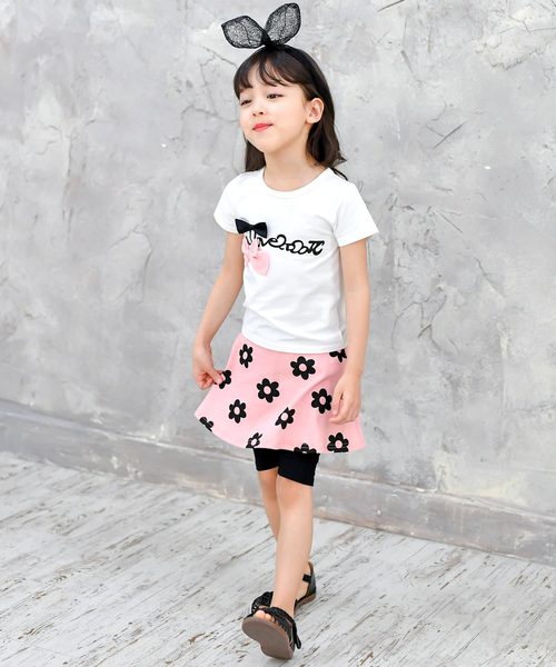 Bee des Bee（ビーデスビー）の「胸リボン付きプリントＴシャツ（Tシャツ/カットソー・キッズ・ホワイト・110cm/100cm/150cm/120cm/130cm/140cm）」の6枚目の写真