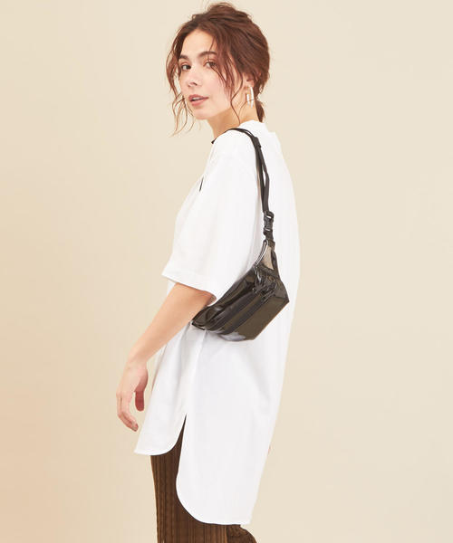 BEAUTY&YOUTH UNITED ARROWS(ビューティーアンドユースユナイテッドアローズ)の「BY∴ コットンサイドスリットビッグTシャツ◆(Tシャツ/カットソー・レディース・ホワイト/パープル/ブラック/ダークグレー/モカ・FREE)」の9枚目の写真