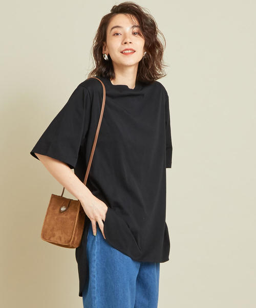 BEAUTY&YOUTH UNITED ARROWS(ビューティーアンドユースユナイテッドアローズ)の「BY∴ コットンサイドスリットビッグTシャツ◆(Tシャツ/カットソー・レディース・ホワイト/パープル/ブラック/ダークグレー/モカ・FREE)」の15枚目の写真