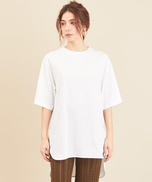 BEAUTY&YOUTH UNITED ARROWS(ビューティーアンドユースユナイテッドアローズ)の「BY∴ コットンサイドスリットビッグTシャツ◆(Tシャツ/カットソー・レディース・ホワイト/パープル/ブラック/ダークグレー/モカ・FREE)」の17枚目の写真