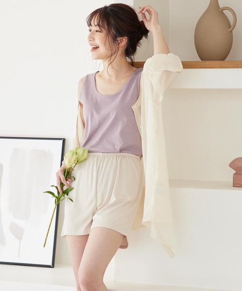 KOBE LETTUCE（コウベレタス）の「インナーシリーズ「petitcoat」ぺチコートショートパンツ（インナーウェア/肌着・レディース・ブラック/オフホワイト/ベージュ・L/M）」の5枚目の写真