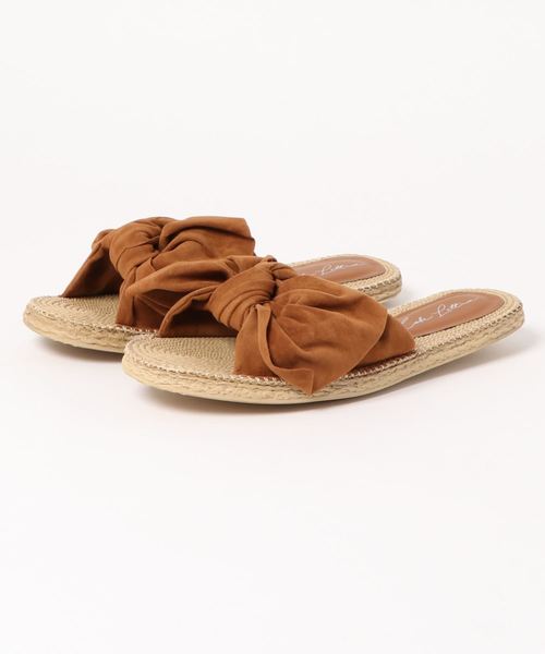 KOBE LETTUCE（コウベレタス）の「[ フリル/リボン ]2TYPEフェイクジュートフラットサンダル（サンダル・レディース・キャメル/ブラック系その他/イエロー系その他/ミント/イエロー/ライトベージュ/イエロー系その他2/ピンク/ピンク系その他/ベージュ系その他/グリーン系その他/ブラック・L/LL/M/S）」の9枚目の写真