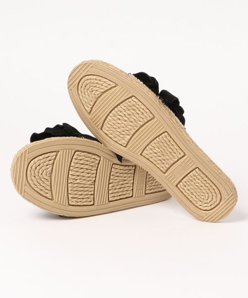 KOBE LETTUCE（コウベレタス）の「[ フリル/リボン ]2TYPEフェイクジュートフラットサンダル（サンダル・レディース・キャメル/ブラック系その他/イエロー系その他/ミント/イエロー/ライトベージュ/イエロー系その他2/ピンク/ピンク系その他/ベージュ系その他/グリーン系その他/ブラック・L/LL/M/S）」の14枚目の写真