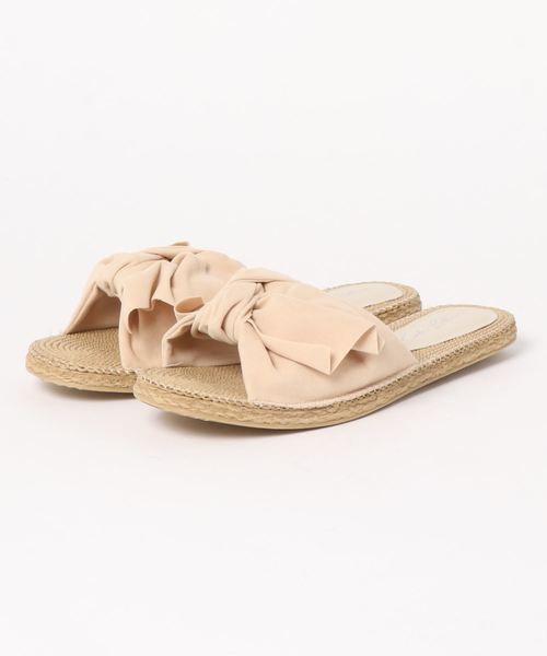 KOBE LETTUCE（コウベレタス）の「[ フリル/リボン ]2TYPEフェイクジュートフラットサンダル（サンダル・レディース・キャメル/ブラック系その他/イエロー系その他/ミント/イエロー/ライトベージュ/イエロー系その他2/ピンク/ピンク系その他/ベージュ系その他/グリーン系その他/ブラック・L/LL/M/S）」の16枚目の写真