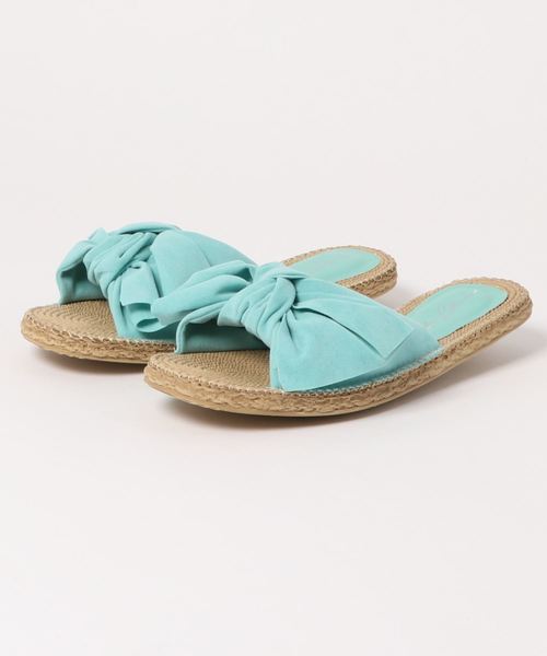 KOBE LETTUCE（コウベレタス）の「[ フリル/リボン ]2TYPEフェイクジュートフラットサンダル（サンダル・レディース・キャメル/ブラック系その他/イエロー系その他/ミント/イエロー/ライトベージュ/イエロー系その他2/ピンク/ピンク系その他/ベージュ系その他/グリーン系その他/ブラック・L/LL/M/S）」の18枚目の写真