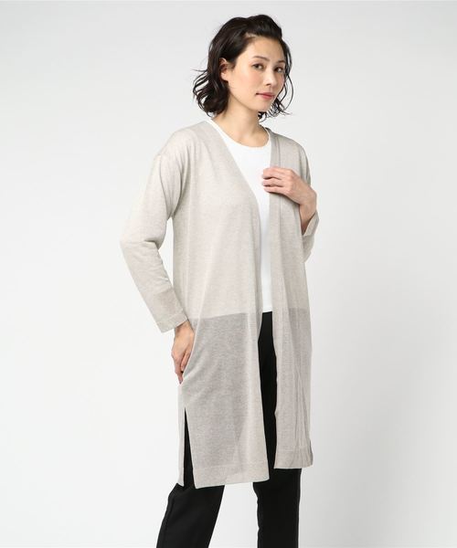 Mixing Blue ミキシングブルー の Mixing Blue Vis P天竺ロングカーディガン カーディガン ボレロ Wear