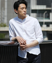 Ressaca | 綿麻ストレッチシアサッカーバンドカラー7分シャツ(シャツ/ブラウス)