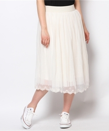 earth music&ecology | チュール刺繍ロングスカート(スカート)