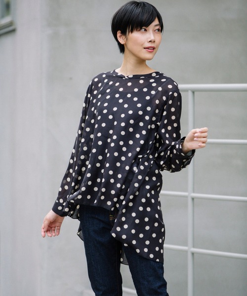 Munich（ミューニック）の「"Munichオリジナルプリント"バックギャザーブラウス（シャツ/ブラウス・レディース・その他/レオパード/ドット・FREE）」の3枚目の写真