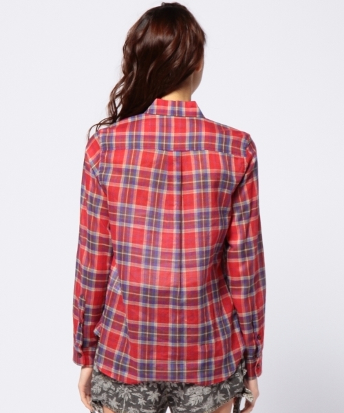 Another Edition(アナザーエディション)の「AE CHK REG SHT(シャツ/ブラウス・レディース・レッド/ネイビー・フリー)」の5枚目の写真